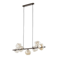 Lampa wisząca siedem bursztynowych nieregularnych szklanych kloszy LAVA BROWN 7xG9 Tk Lighting 11033
