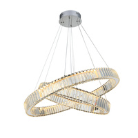 Lampa wisząca kryształowa dwa okręgi do salonu SPARK PENDANT 60+80 DIMM CH AZZARDO AZ5793