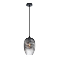 Lampa wisząca z dymionym kloszem 1xE27 Alias Italux PND-3663-1-BK-SG