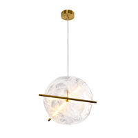 Lampa wisząca mosiężna z płaskim szklanym kloszem i rurkami LED RELAX 15W 3000K Candellux Studio 31-50816