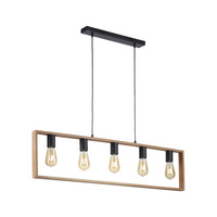 Lampa wisząca drewniana ramka na pięć żarówek RANKY 5xE27 Just Light 15653-18