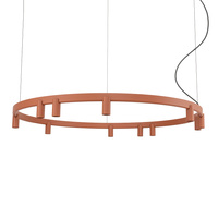 Lampa wisząca okrąg o średnicy 116cm w kolorze terakota 17xGU10 R35 + LED zintegrowany FOURTY  ROUND LED Nowodvorski 12420