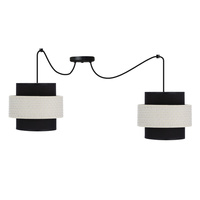 Benta p lampa wisząca czarny 2x40w e27 abażur czarny+kremowy Candellux 32-17857