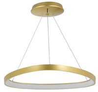 Nowoczesny złoty znieksztłacony ring LED sterowany pilotem LIRIA Zuma Line MS756060