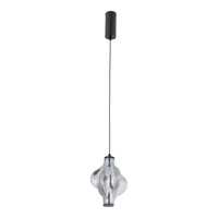 Lampa wisząca z ciekawym dymionym kloszem LED 3000K ELVA BLACK 8W Tk Lighting 18213