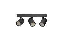 Lampa sufitowa typu spot 3 regulowane reflektory cylindryczne na listwie w kolorze czarnym EXO 3 LINE 40 BK Azzardo AZ7219