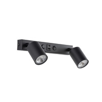 Podwójny kinkiet w kolorze czarnym z gniazdem USB NEX BLACK 2XGU10 Tk Lighting 11356