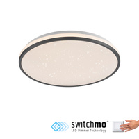 Okrągła lampa sufitowa 38cm z czarną obramówką z funkcją SwitchMo KYLE LED 3000K Just Light 14294-18