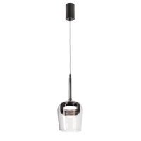 Lampa wisząca pojedyńcza z podwójnym kloszem bezbarwnym i dymionym GLAXI 1xGX53 Candellux Studio 31-50359