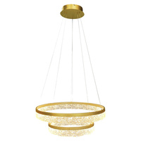 Złota lampa wisząca dwa okręgi GALA GOLD 54W LED 4000K Milagro ML2241