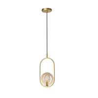 CORDEL zwis 1x28W G9 mosiądz, klosz bursztynowy Candellux 31-44099