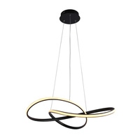 Czarna lampa wisząca LED o średnicy 50cm z wyborem barwy światła Consa Italux PND-19221C-BK