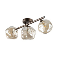 Lampa sufitowa trzy nieregularne szklane klosze LAVA BROWN 3xG9 Tk Lighting 11035