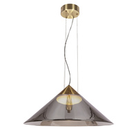 Złota lampa wisząca z dymiony dużym stożkowym kloszem PRESTO 50 1xGX53 Candellux Studio 31-51059