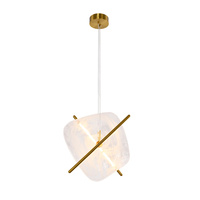 Lampa wisząca mosiężna z płaskim szklanym kloszem i rurkami LED RELAX 15W LED 3000K Candellux Studio 31-50823