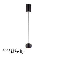  Lampa wisząca pojedyńcza czarna kula LED 3000K z funkcją ComfortLift BALLINI Just Light 15260-18