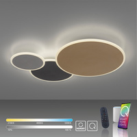 Lampa sufitowa trzy połączone koła o różnych odcieniach Q-PIATO Paul Neuhaus 8007-70 sterowana pilotem / smartfonem