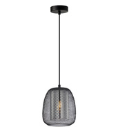 Lampa wisząca AMIRIA z kloszem dymionym Italux PND-28612-BK-SG