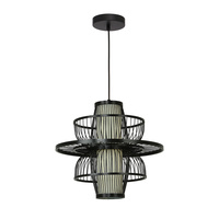 Rattanowa lampa wisząca Astra czarna 1xE27 Light Prestige LP-3110/1P BK