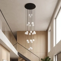 Monochromatyczna lampa wisząca na antresole z kloszami-kulami ASPEN Kaja Lighting KP-33