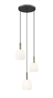 Lampa wisząca trzy szklane klosze na okrągłej podstawie CALVO 3xG9 Zuma Line P0076-03A-P7AA