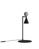 Lampka stołowa metalowa z ozdobną kulą z trawertynu Bingo LED 3000K Maxlight T0070
