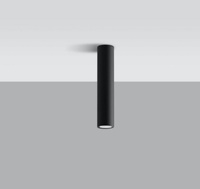 Lampa sufitowa, oprawa LAGOS 30 metalowa czarna tuba Sollux Lighting SL.0436