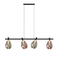 Lampa wisząca cztery szklane ruchome klosze na czarnej belce DENSO 4xG9 Candellux Studio 34-51226