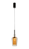 Lampa wisząca pojedyńcza czarna bursztynowe szkło o średnicy 13cm TAGNA Zuma Line 251010-AM