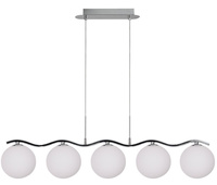 Ramon lampa wisząca chromowy 5x40w g9 klosz biały Candellux 35-01429