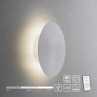 Dekoracyjny bezprzewodowy kinkiet ścienny 18cm w kolorze aluminium ładowany USB AKKU-PUNTUA 8152-95