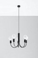 Lampa wisząca PICCOLO 5 metalowa czarna Sollux Lighting SL.0855