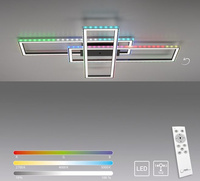 Lampa sufitowa czarna TIBER LED kolory RGB Leuchten Direkt SellTec 7514018 sterowana pilotem