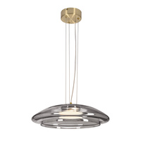 Lampa wisząca z dużym szklanym dymionym kloszem zewnętrznym oraz białym wewnętrznym OMBRE 42 1xGX53 Candellux Studio 31-51097