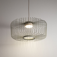 Lampa wisząca druciana o średnicy 38cm w kolorze szałwiowym 1xGX53 KENAI C Nowodvorski 12230