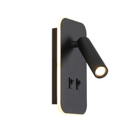 KInkiet Doria czarny LED 3000K z dodatkowym podświetleniem Italux WL-83957-1-BK