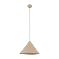 Lampa wisząca stożek 33,5cm w kolorze beżowym na żarówkę E27 CONO L SABIA 1xE27 Tk Lighting 10621
