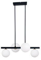 Kama lampa wisząca czarny+złoty 4x28w g9 klosz biały Candellux 34-01214