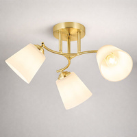 Złota klasyczna lampa sufitowa trzy szklane klosze PAFOS GOLD 3xE27 Milagro ML2765