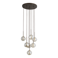 Lampa wisząca z koniakowymi szklanymi nieregularnymi kloszami LAVA BROWN 7xG9 Tk Lighting 11328