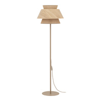 Lampa podłogowa w kolorze sabia KALUM WOOD + Juta średnica 45cm 1xE27 Tk Lighting 16225