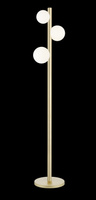 Złota lampa podłogowa z trzema szklanymi kulami FORES 3xG9 Zuma Line F0574-03N-V6AA