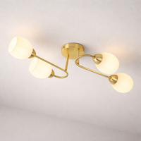 Lampa sufitowa złota 4-punktowa zygzak z białymi kloszami KING GOLD 4xE27 Milagro ML2757