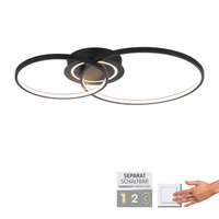 Czarna lampa sufitowa dwa ringi z dodatkowym podświetleniem na podstawie ASMINA LED 3000K 14540-18