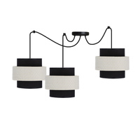 Benta p lampa wisząca czarny 3x40w e27 abażur czarny+kremowy Candellux 33-17864