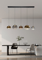 Lampa wisząca piątka prosta Pesaro czarna Aviano Lighting 7082-502