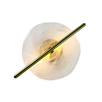 Okrągły kinkiet szklany podświetlany przez mosiężny profil LED RELAX  5W LED 3000K Candellux Studio 21-50847