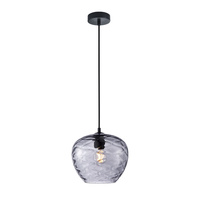 Lampa wisząca pojedyńcza szklana o średnicy 23,5cm 1xE27 Bresco Italux PND-3033-1-BK-SG