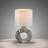 Lampka stołowa ceramiczna szary marmur z abażurem CARARA 1xE27 Just Light 14193-15