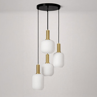 Lampa wisząca z białymi kloszami do salonu K-5872 z serii FABIO